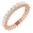 14K Gold Square Natural Diamond Shared-Prong Eternity Band – 2x2 mm Stones - Rose Gold