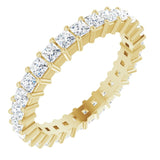14K Gold Square Lab-Grown Diamond Shared-Prong Eternity Band – 2x2 mm Stones - Yellow Gold