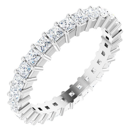 Platinum Square Lab-Grown Diamond Shared-Prong Eternity Band – 2x2 mm Stones