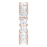 10K Gold Square Lab-Grown Diamond Shared-Prong Eternity Band – 3.75x3.75 mm Stones - Rose Gold - view 4