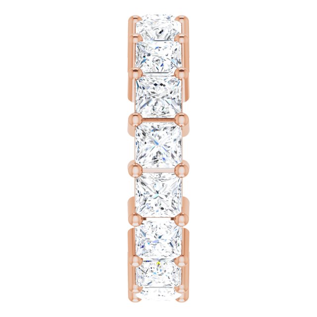 10K Gold Square Lab-Grown Diamond Shared-Prong Eternity Band – 3.75x3.75 mm Stones - Rose Gold - view 4