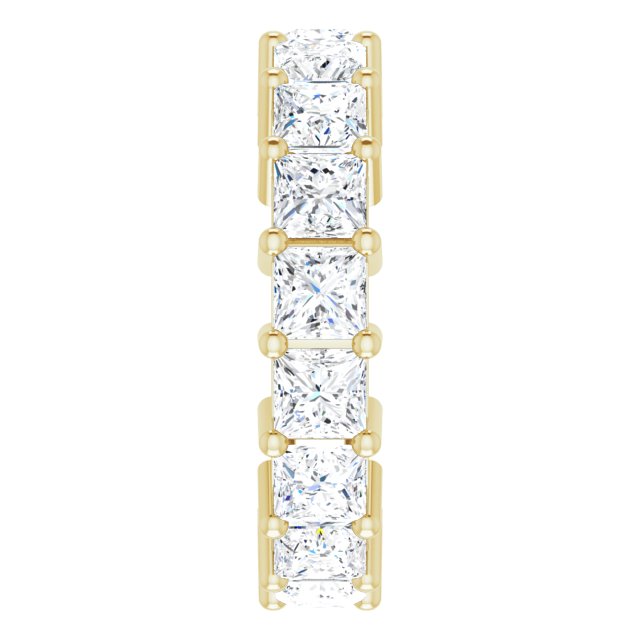 14K Gold Square Lab-Grown Diamond Shared-Prong Eternity Band – 3.75x3.75 mm Stones - Yellow Gold - view 4