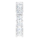 10K Gold Square Natural Diamond Shared-Prong Eternity Band – 3.75x3.75 mm Stones - White Gold - view 4