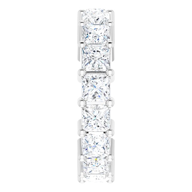 10K Gold Square Lab-Grown Diamond Shared-Prong Eternity Band – 3.75x3.75 mm Stones - White Gold - view 4