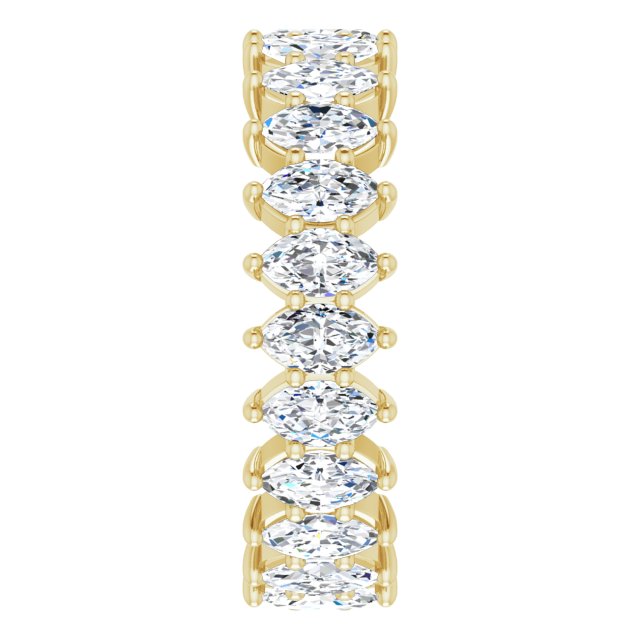 14K Gold Marquise Lab-Grown Diamond Shared-Prong Eternity Band – 4.5x2.5 mm Stones - Yellow Gold - view 4