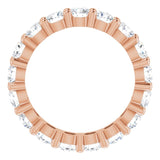 10K Gold Round Natural Diamond Shared-Prong Eternity Band – 3.4 mm Stones - Rose Gold - view 2
