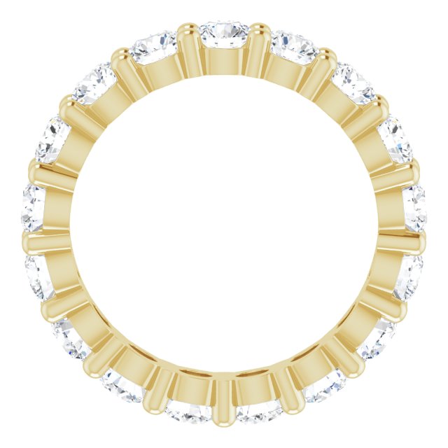 14K Gold Round Lab-Grown Diamond Shared-Prong Eternity Band – 3.4 mm Stones - Yellow Gold - view 2