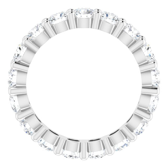 14K Gold Round Lab-Grown Diamond Shared-Prong Eternity Band – 3.4 mm Stones - White Gold - view 2