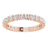 10K Gold Round Lab-Grown Diamond Shared-Prong Eternity Band – 2.25 mm Stones - Rose Gold - view 3