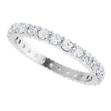 10K Gold Round Natural Diamond Shared-Prong Eternity Band – 2 mm Stones - White Gold - view 5