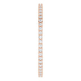 10K Gold Round Natural Diamond Shared-Prong Eternity Band – 1 mm Stones - Rose Gold - view 4
