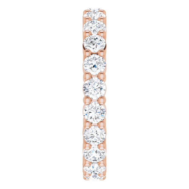 10K Gold Round Natural Diamond Shared-Prong Eternity Band – 2.75 mm Stones - Rose Gold - view 4