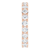10K Gold Round Lab-Grown Diamond Shared-Prong Eternity Band – 2.75 mm Stones - Rose Gold - view 4