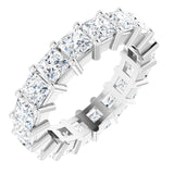 10K Gold Square Natural Diamond Shared-Prong Eternity Band – 3.5x3.5 mm Stones - White Gold
