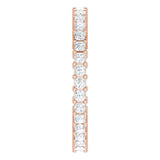 10K Gold Square Natural Diamond Shared-Prong Eternity Band – 1.5x1.5 mm Stones - Rose Gold - view 4