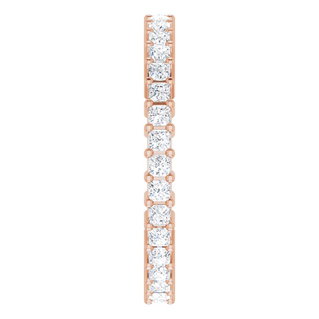 10K Gold Square Natural Diamond Shared-Prong Eternity Band – 1.5x1.5 mm Stones - Rose Gold - view 4
