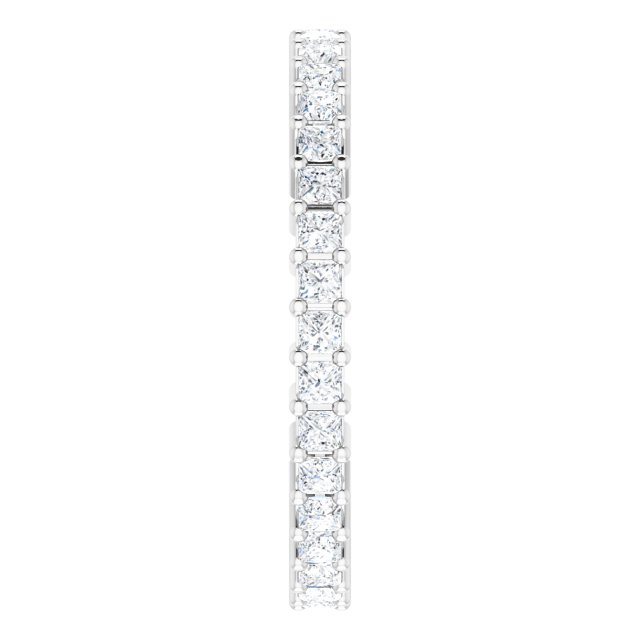 10K Gold Square Lab-Grown Diamond Shared-Prong Eternity Band – 1.5x1.5 mm Stones - White Gold - view 4