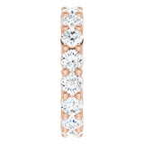 10K Gold Round Natural Diamond Shared-Prong Eternity Band – 3.75 mm Stones - Rose Gold - view 4