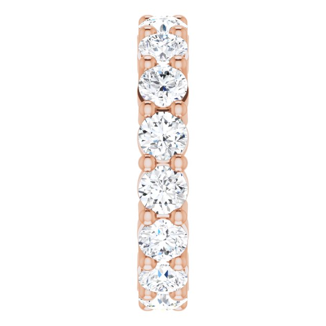 10K Gold Round Natural Diamond Shared-Prong Eternity Band – 3.75 mm Stones - Rose Gold - view 4