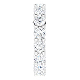 10K Gold Round Natural Diamond Shared-Prong Eternity Band – 3.75 mm Stones - White Gold - view 4