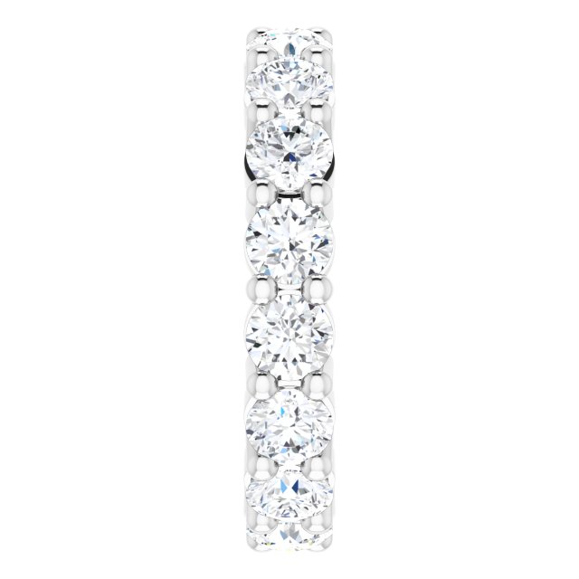 10K Gold Round Natural Diamond Shared-Prong Eternity Band – 3.75 mm Stones - White Gold - view 4