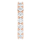 10K Gold Round Natural Diamond Shared-Prong Eternity Band – 3.2 mm Stones - Rose Gold - view 4