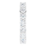 10K Gold Round Natural Diamond Shared-Prong Eternity Band – 3.2 mm Stones - White Gold - view 4