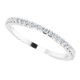 10K Gold Round Lab-Grown Diamond Shared-Prong Eternity Band – 1.3 mm Stones - White Gold - view 5