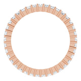 10K Gold Square Natural Diamond Shared-Prong Eternity Band – 1.5x1.5 mm Stones - Rose Gold - view 2