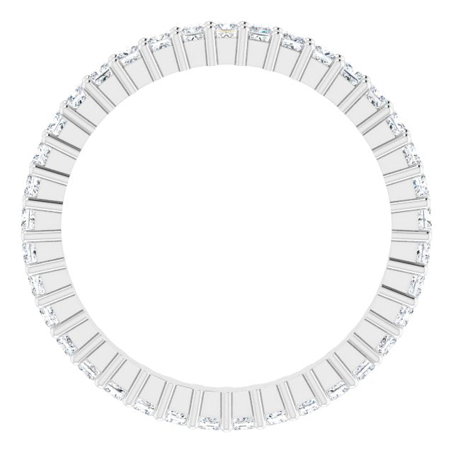10K Gold Square Lab-Grown Diamond Shared-Prong Eternity Band – 1.5x1.5 mm Stones - White Gold - view 2