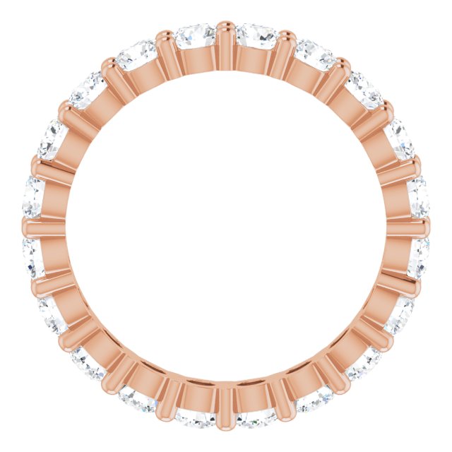 10K Gold Round Lab-Grown Diamond Shared-Prong Eternity Band – 3 mm Stones - Rose Gold - view 2