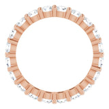 10K Gold Round Natural Diamond Shared-Prong Eternity Band – 3 mm Stones - Rose Gold - view 2