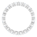 10K Gold Round Natural Diamond Shared-Prong Eternity Band – 3 mm Stones - White Gold - view 2
