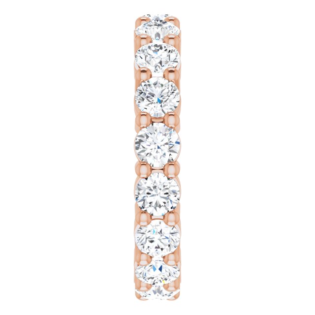 10K Gold Round Lab-Grown Diamond Shared-Prong Eternity Band – 3.5 mm Stones - Rose Gold - view 4
