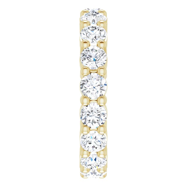 14K Gold Round Lab-Grown Diamond Shared-Prong Eternity Band – 3.5 mm Stones - Yellow Gold - view 4