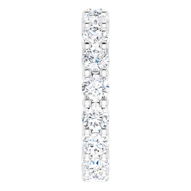 14K Gold Round Lab-Grown Diamond Shared-Prong Eternity Band – 3.5 mm Stones - White Gold - view 4
