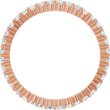 10K Gold Round Lab-Grown Diamond Shared-Prong Eternity Band – 1.5 mm Stones - Rose Gold - view 2