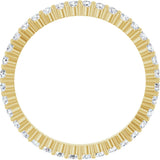 14K Gold Round Natural Diamond Shared-Prong Eternity Band – 1.5 mm Stones - Yellow Gold - view 2