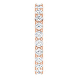 10K Gold Round Lab-Grown Diamond Shared-Prong Eternity Band – 2.25 mm Stones - Rose Gold - view 4