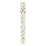 14K Gold Round Natural Diamond Shared-Prong Eternity Band – 2.25 mm Stones - Yellow Gold - view 4
