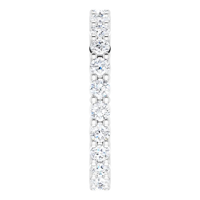 10K Gold Round Natural Diamond Shared-Prong Eternity Band – 2.25 mm Stones - White Gold - view 4