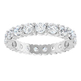 10K Gold Round Lab-Grown Diamond Shared-Prong Eternity Band – 3 mm Stones - White Gold - view 3