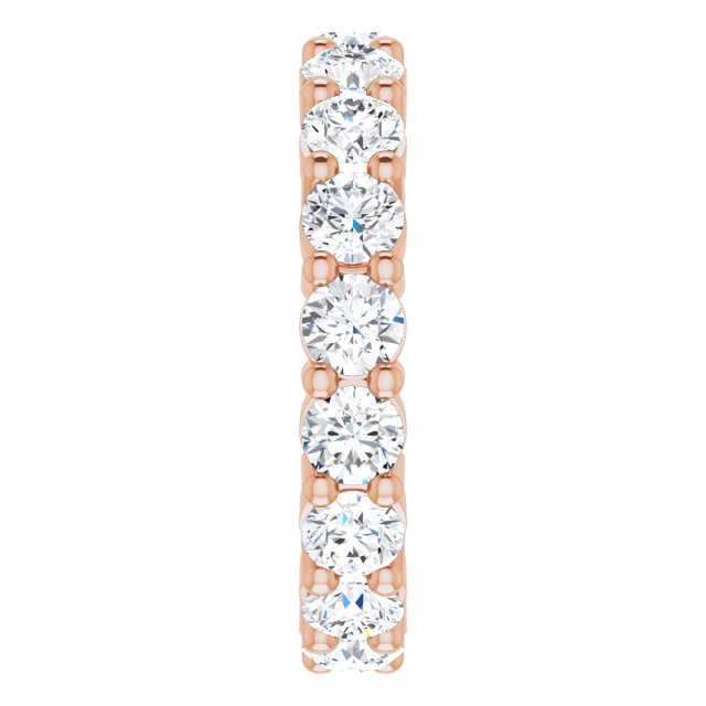 10K Gold Round Lab-Grown Diamond Shared-Prong Eternity Band – 3.5 mm Stones - Rose Gold - view 4