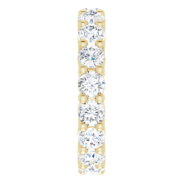 14K Gold Round Lab-Grown Diamond Shared-Prong Eternity Band – 3.5 mm Stones - Yellow Gold - view 4