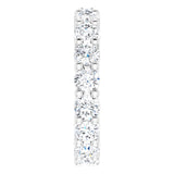 10K Gold Round Lab-Grown Diamond Shared-Prong Eternity Band – 3.5 mm Stones - White Gold - view 4