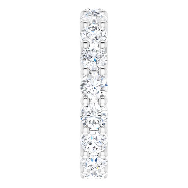 14K Gold Round Lab-Grown Diamond Shared-Prong Eternity Band – 3.5 mm Stones - White Gold - view 4