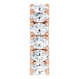 10K Gold Oval Lab-Grown Diamond Shared-Prong Eternity Band – 6x4 mm Stones - Rose Gold - view 4