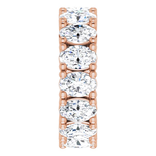 10K Gold Oval Lab-Grown Diamond Shared-Prong Eternity Band – 6x4 mm Stones - Rose Gold - view 4