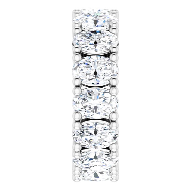 Platinum Oval Lab-Grown Diamond Shared-Prong Eternity Band – 6x4 mm Stones - view 4