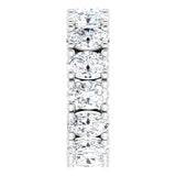 10K Gold Oval Lab-Grown Diamond Shared-Prong Eternity Band – 6x4 mm Stones - White Gold - view 4